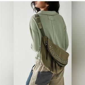 Free People at Ease Embellished canvas sling bag